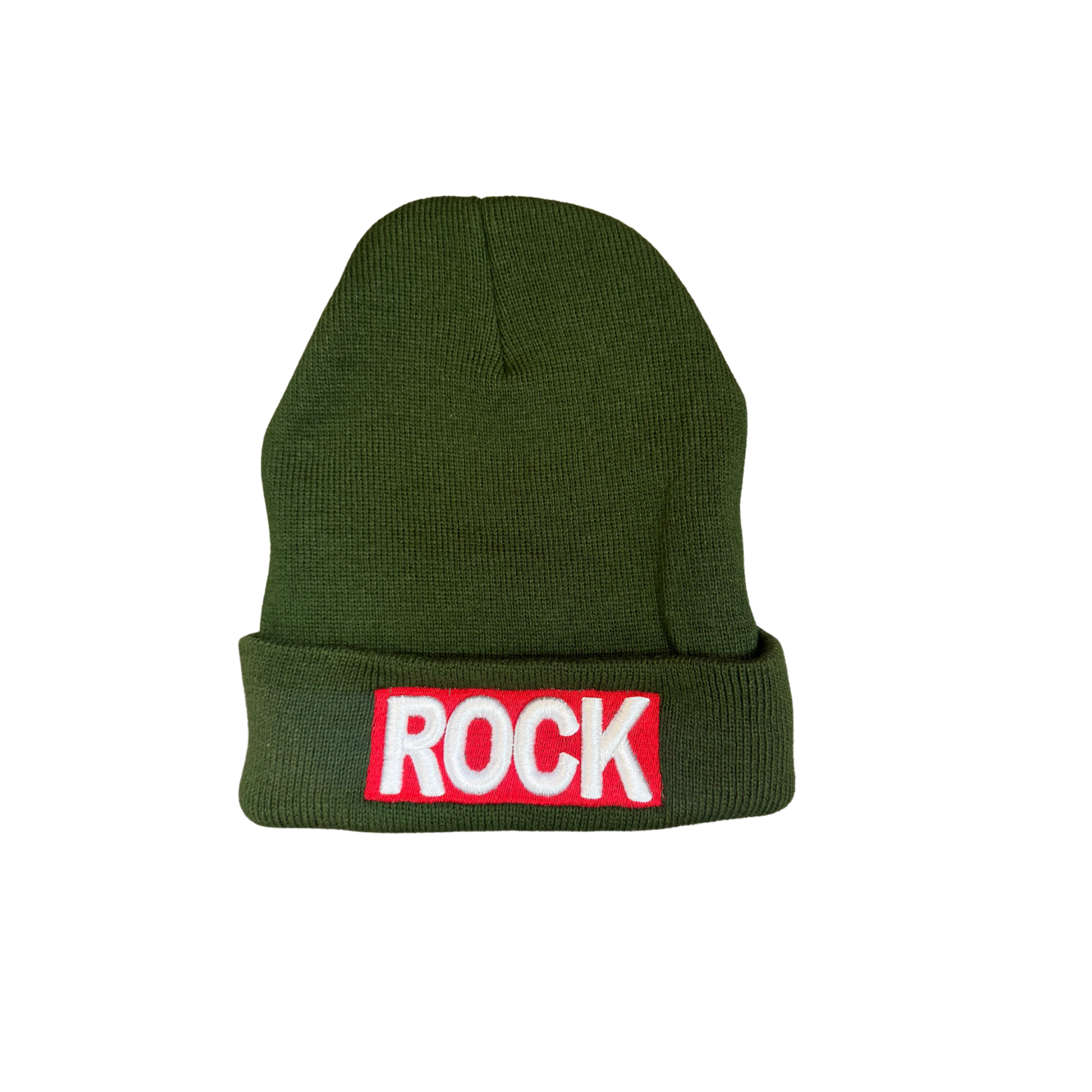 EMBROIDERED CUFFED BEANIE - Military