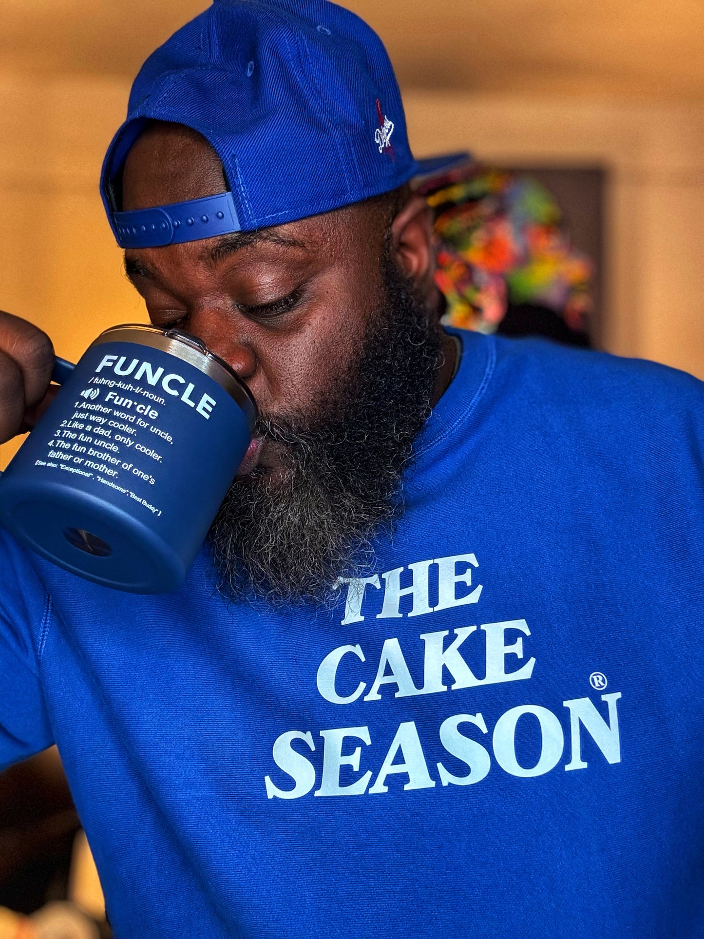 Holiday Luxe “Cake” Crewneck - Blue